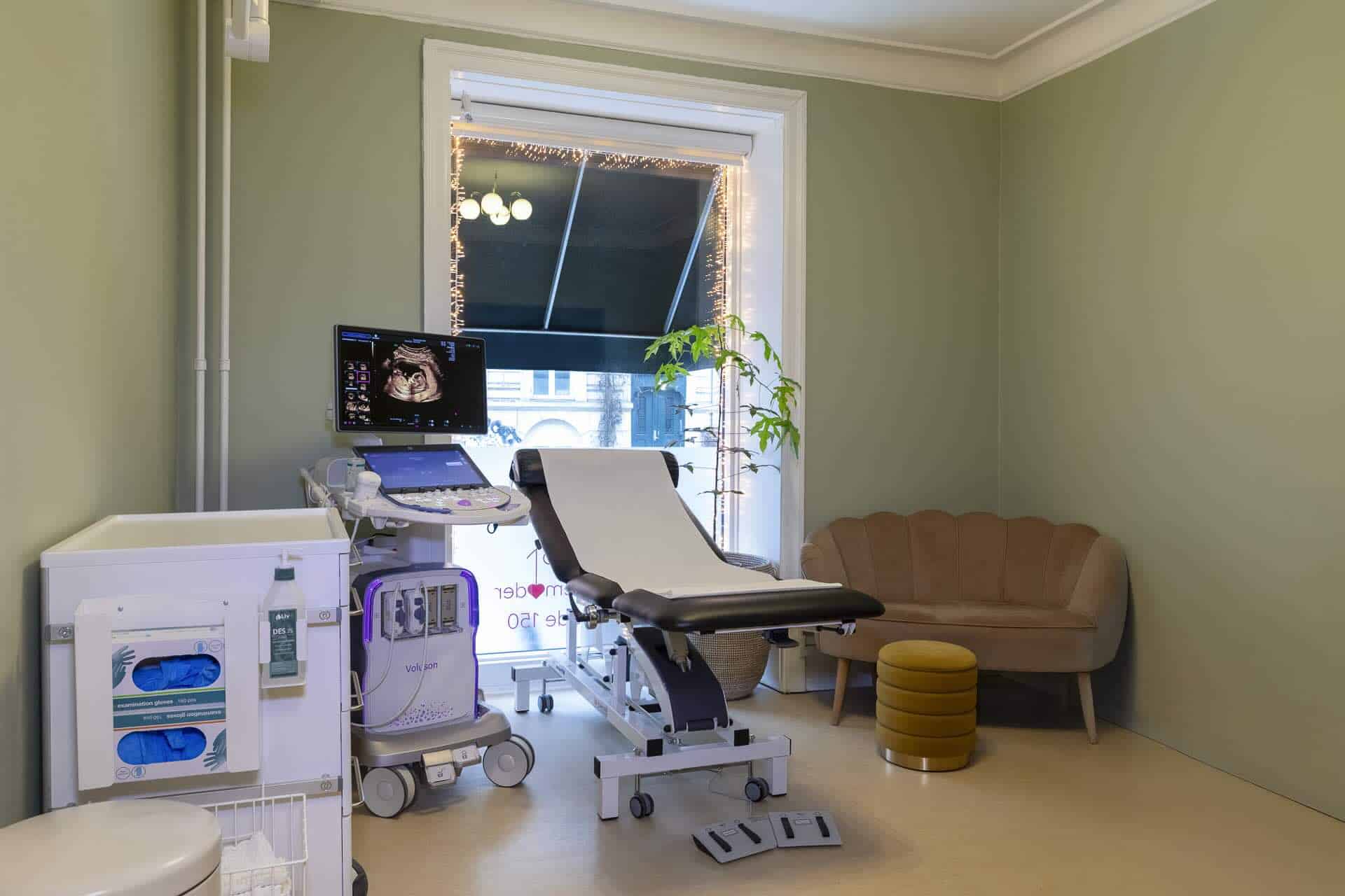 Behandlingsrum hos Praksisjordemoder på Gothersgade, tæt på Nørreport